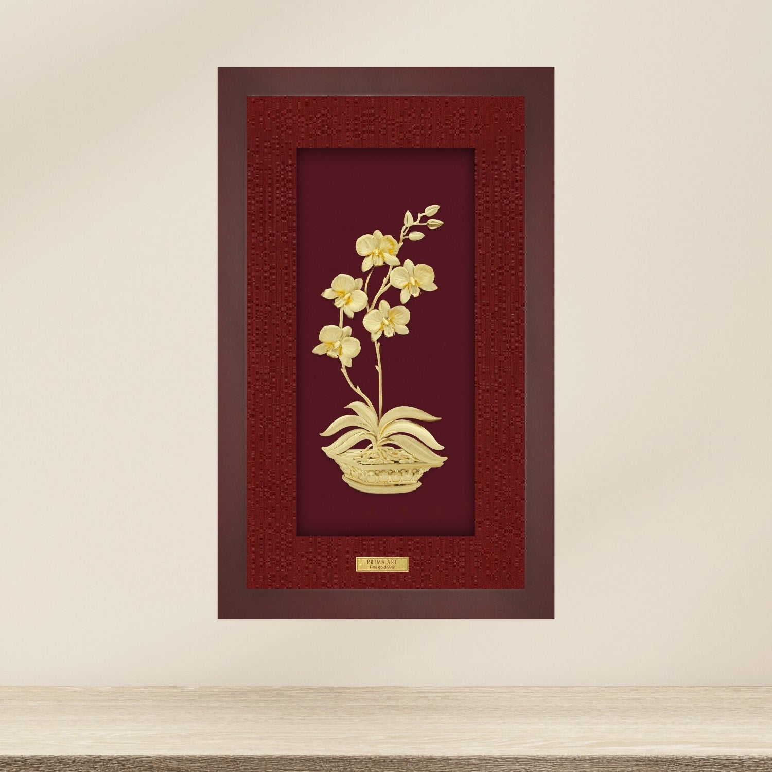 CGS-0533-02 Golden Orchid in Frame 25 x 40 cm