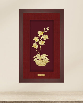 CGS-0533-02 Golden Orchid in Frame 25 x 40 cm