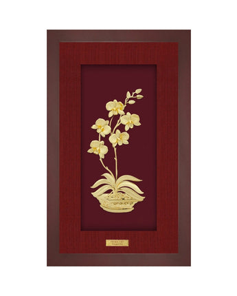 CGS-0533-02 Golden Orchid in Frame 25 x 40 cm