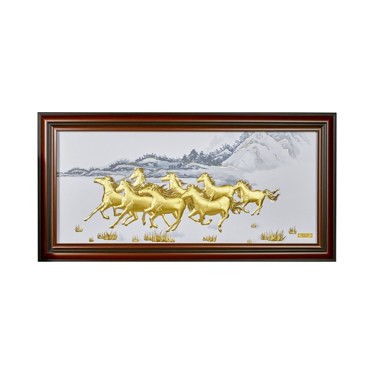 CGS-0537-01 The LUXE, 8 Horses Run Fast To Bring The Victory in Frame 140 x 70 cm