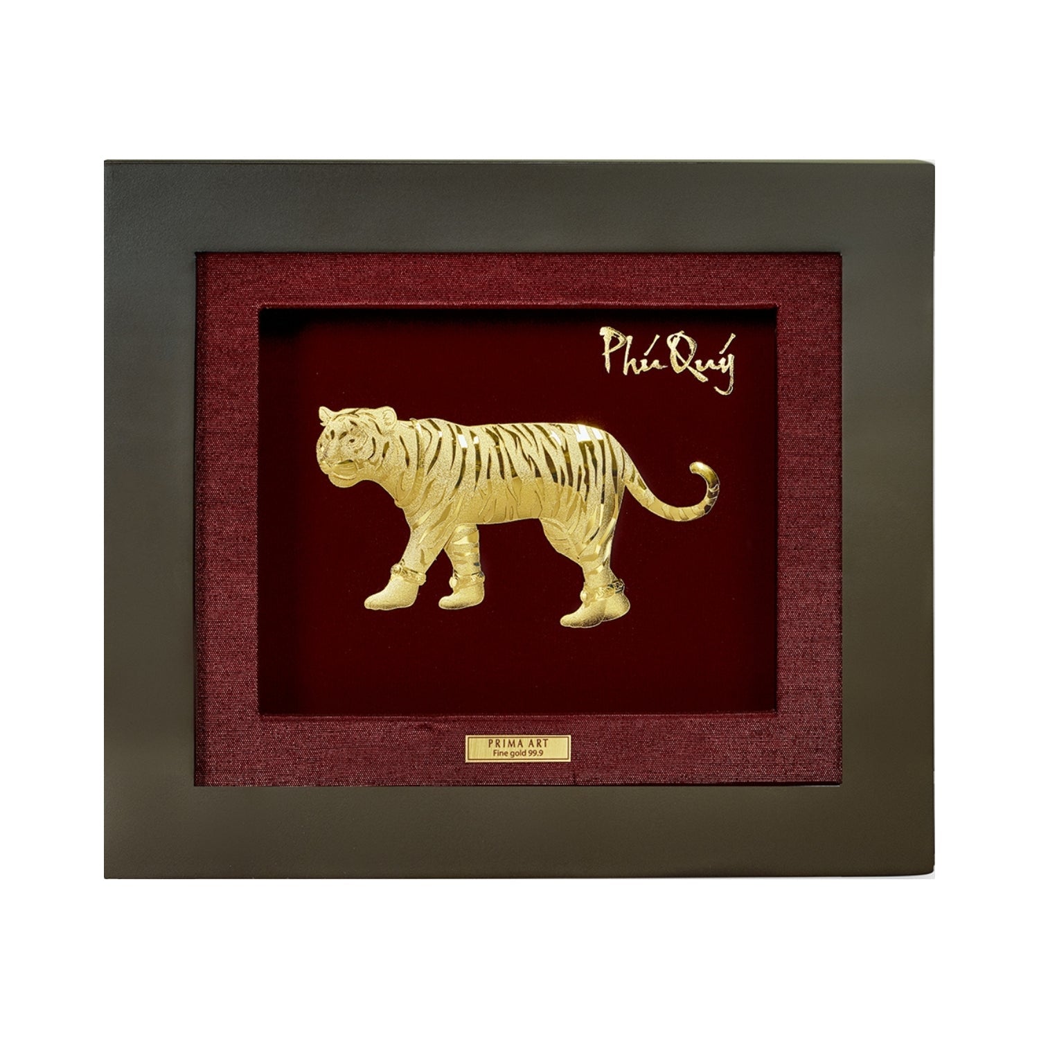 CGS-0545-03  Golden Tiger Brings Power in Frame 18 x 20 cm