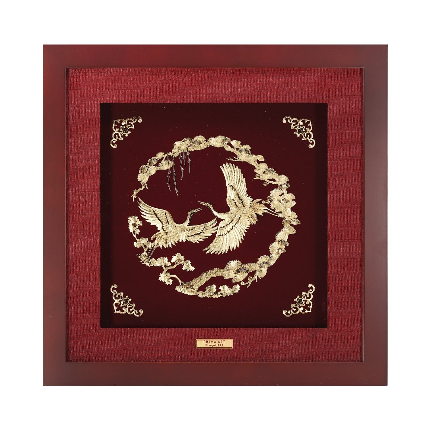 CGS-0580-02 Golden Crane For Wish A Longevity in Frame 35 x 35 cm