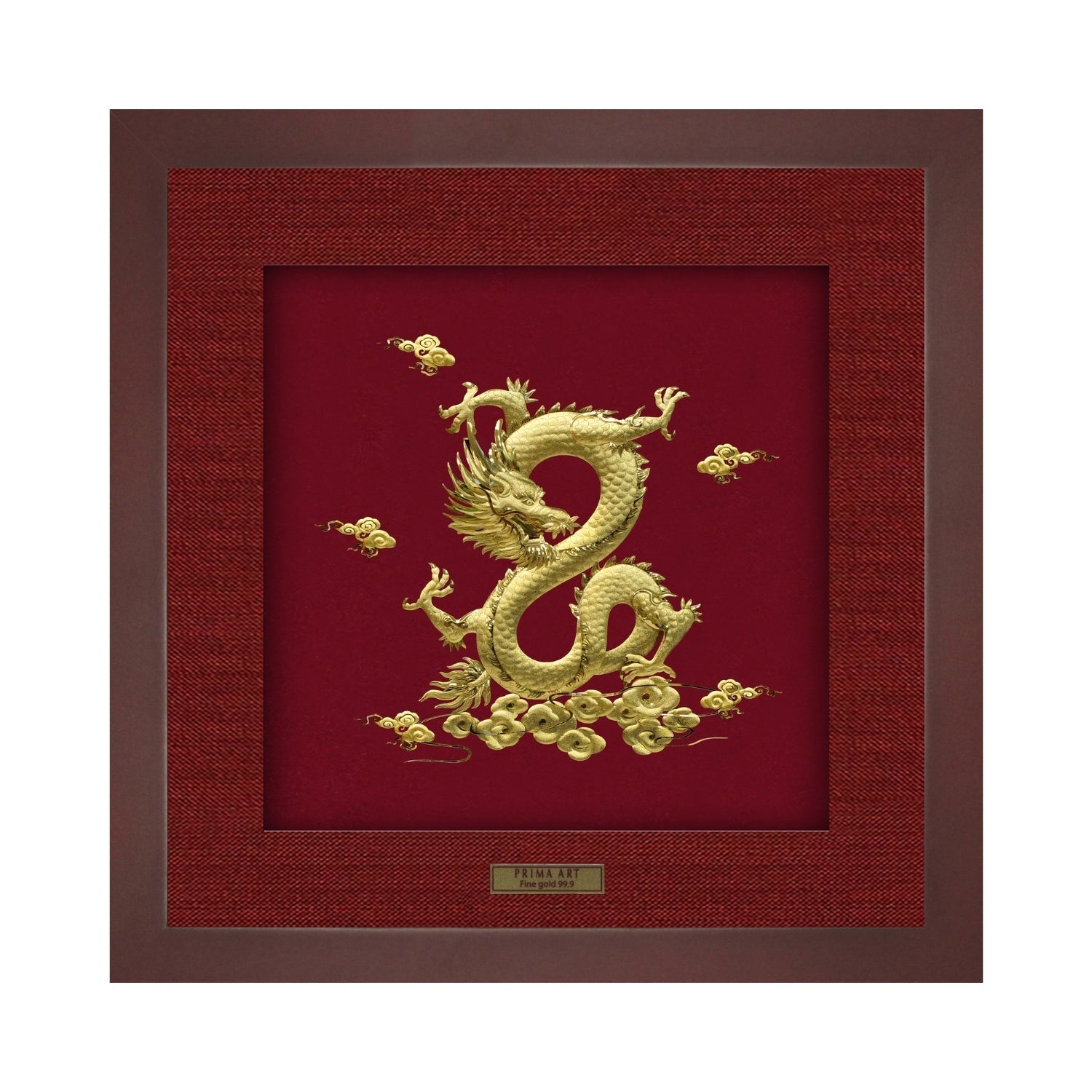 CGS-0593-03 Golden Dragon In 8 Shape Brings Luck And Wellness in Frame 35 x 35 cm
