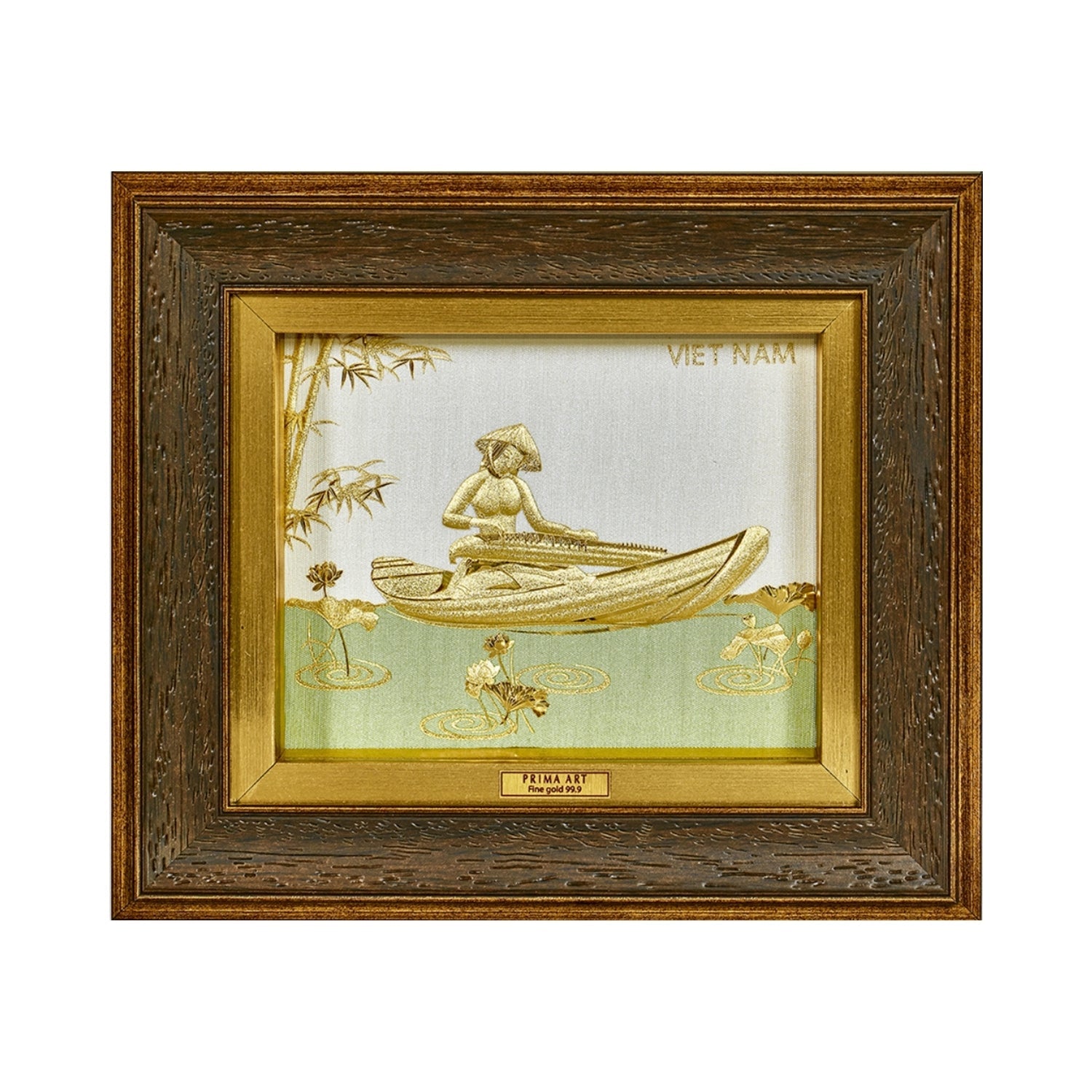 CGS-0596-03 Vietnamese Lady Play Music in Frame 18 x 20 cm