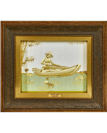 CGS-0596-03 Vietnamese Lady Play Music in Frame 18 x 20 cm