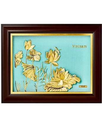 CGS-0675-01 Lotus, The Iconic Symbol Of Vietnamese Characteristic in Frame 46 x 36 cm