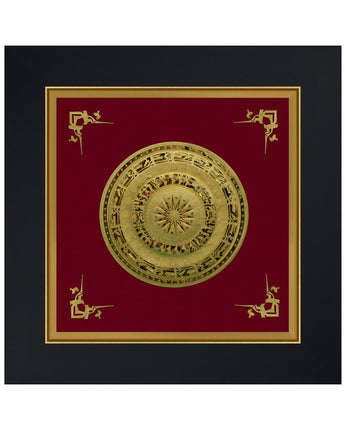 CGS-0677-01 Bronze Drum Symbol Of First Dynesty Of Nation Vietnam in Frame 35 x 35 cm