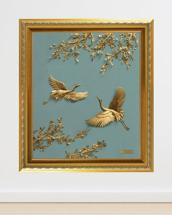 CGS-0702-01 LUXE Original, Couple of Cranes in Love in Frame 36 x 46 cm