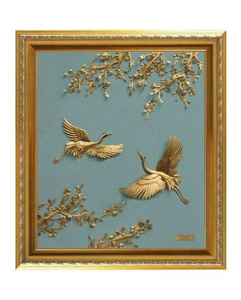 CGS-0702-01 LUXE Original, Couple of Cranes in Love in Frame 36 x 46 cm