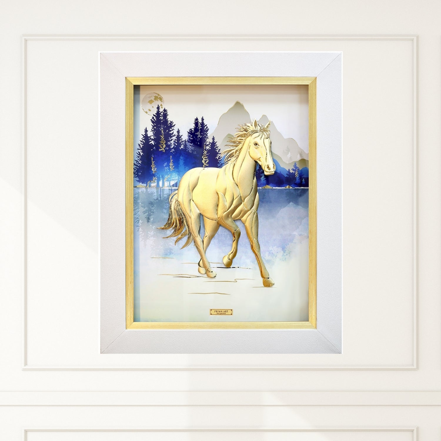 CGS-0706-01 The LUXE, Enegetic Horse Represent The Freedom And Prosperity in Frame 70 x 90 cm