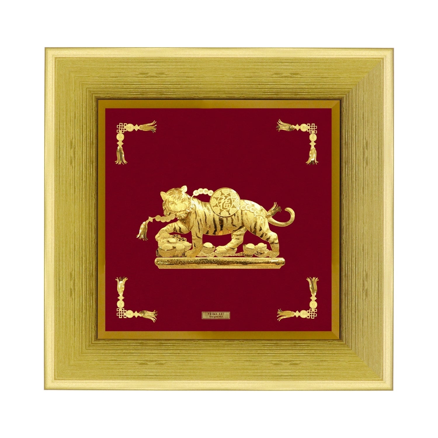 CGS-0718-03 Golden Tiger Brings Power in Frame 18 x 18 cm