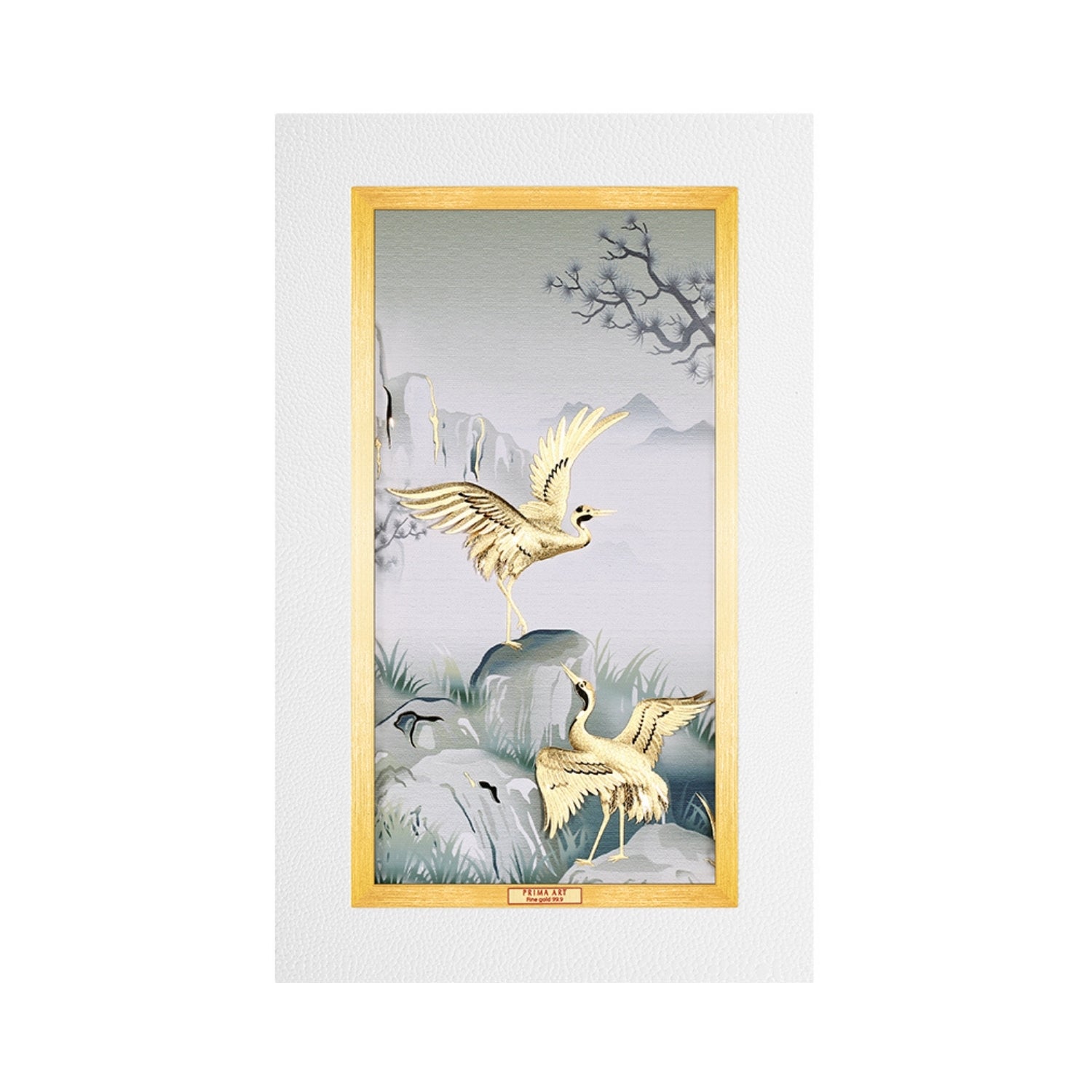 CGS-0734-01 The LUXE, Happy Couple Cranes Blessing Longevity  in Frame 25 x 40 cm