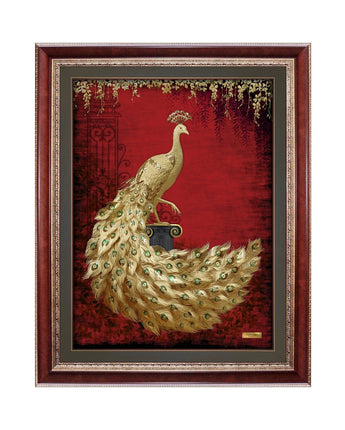 MGS-0048-01 The LUXE, Imperial Peacock In Palace in Frame 100 x 125 cm