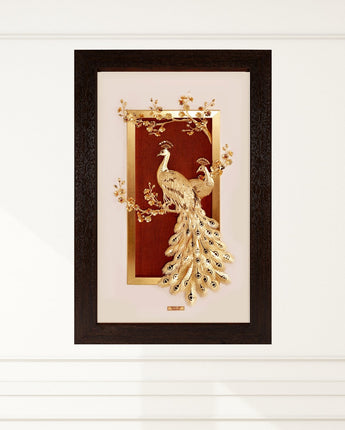 MGS-0052-01 NOBLE Original, Couple Peacocks In Love in Frame 35 x 55 cm