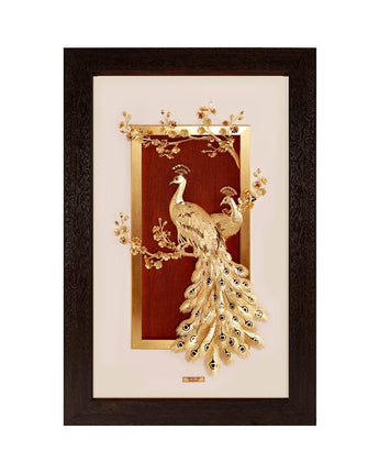 MGS-0052-01 NOBLE Original, Couple Peacocks In Love in Frame 35 x 55 cm