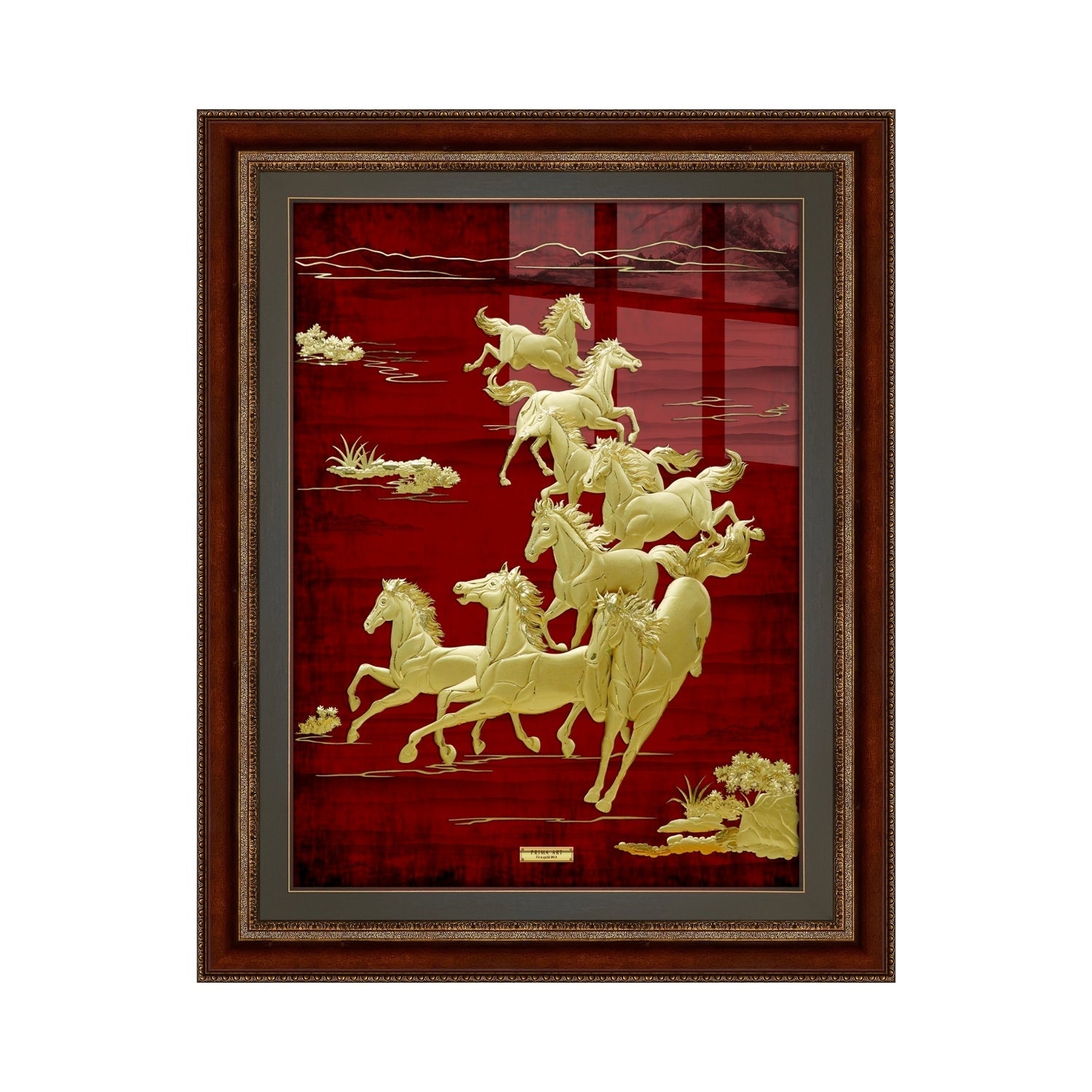 VCG-0028-02 The LUXE, 8 Horses Run Fast To Bring The Victory in Frame 100 x 125 cm