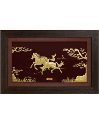 CGS048901 Prosperous Couple Horses in Frame 37x58 cm