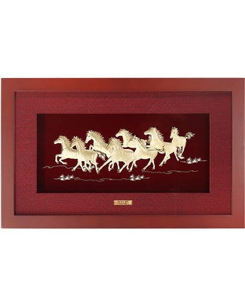 CGS058801 8Horse Fortune in Frame 25x40 cm
