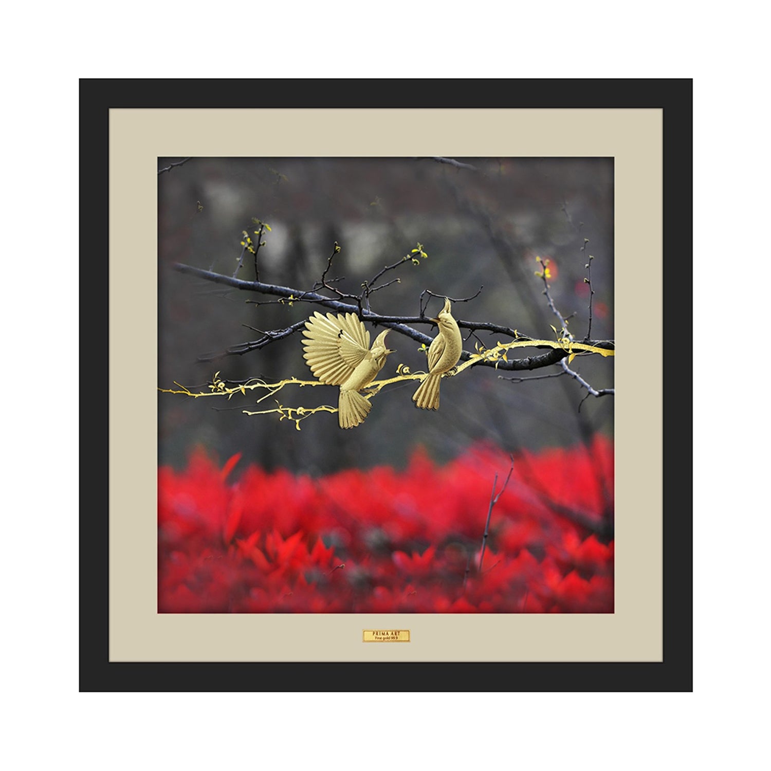CGS080601 Color Collection Couple Birds in Frame 65x65 cm