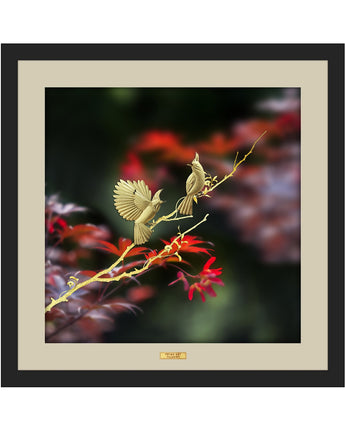 CGS080701 Color Collection Couple Birds in Frame 65x65 cm